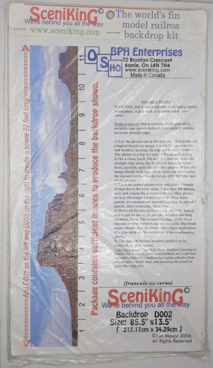 Sceniking D002 O/S/HO Scale Desert and Rocks with Cloudy Sky Backdrop Scene