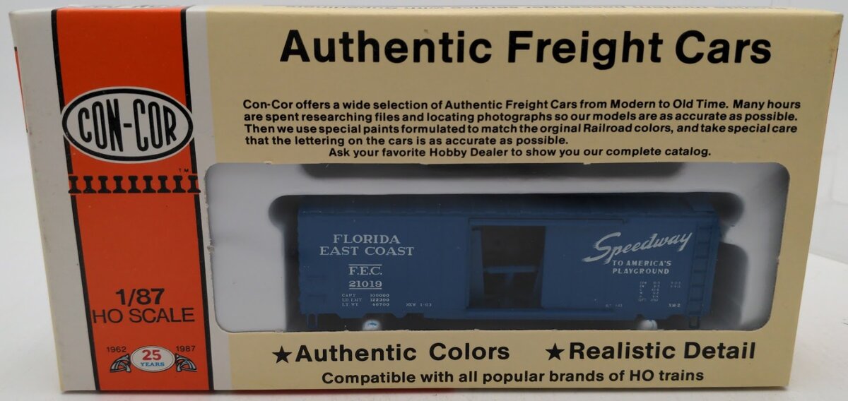 Con-Cor 0001-009427 HO 40' PS-1 Box Car Florida East Coast Road # 21019 Kit