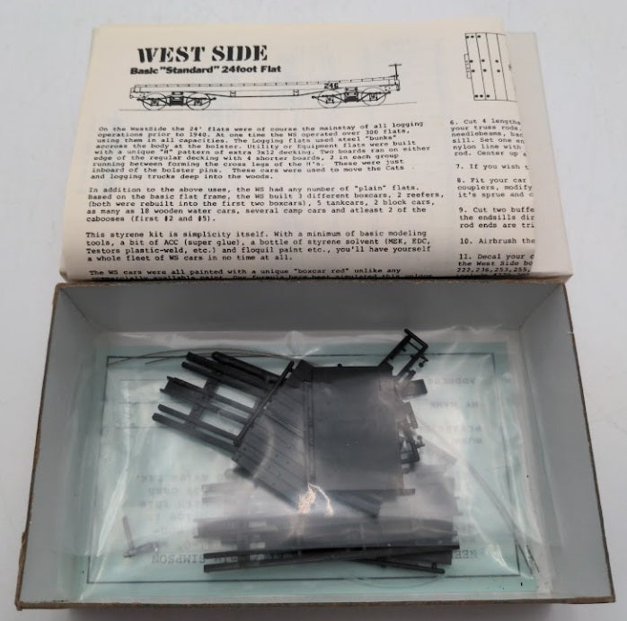 Simpson 445 HOn3 Scale West Side Lumber Co. Logging Flat Car Kit (Box of 2)