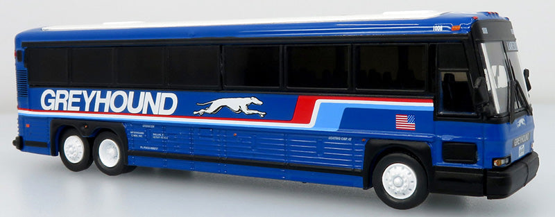 Iconic Replicas 87-0620 1:87 Greyhound Blue 2001 MCI D4000 Coach Diecast Model