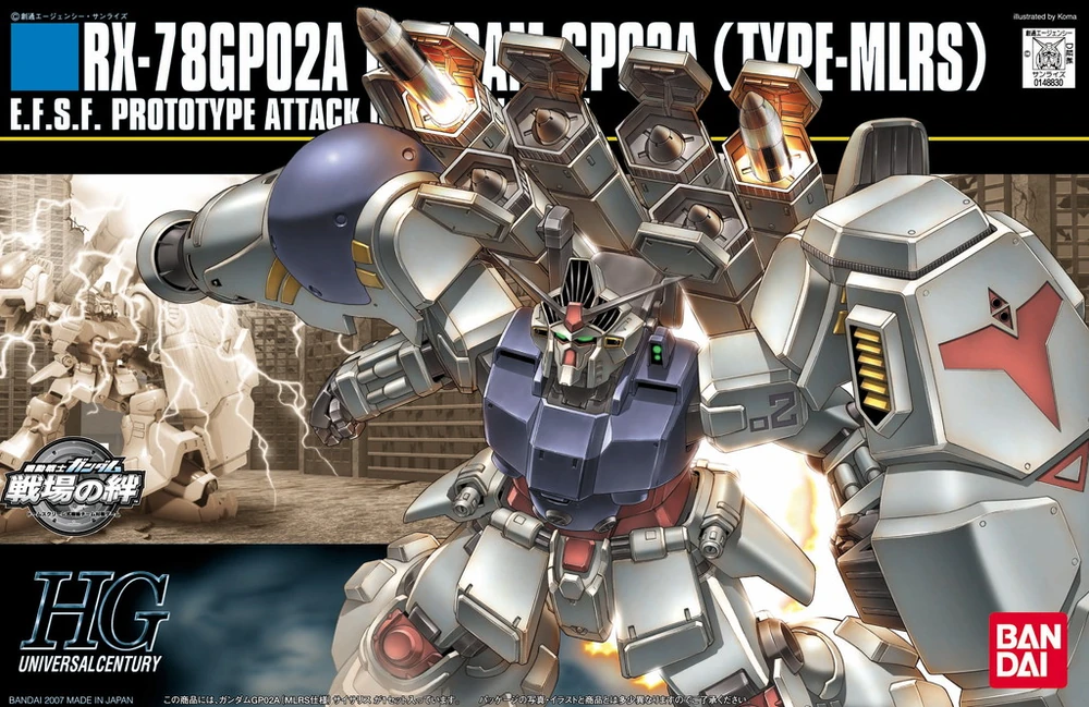 Bandai 2000739 1:144 HGUC RX-78GP02A Gundam GP02A (Type-MLRS) Plastic Model Kit