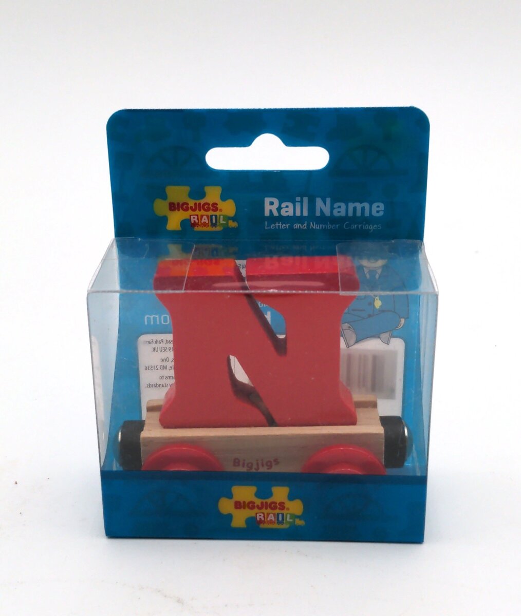 Big Jig Rails BR114 Rail Name Letter "N" Crafstmanship Wooden Car