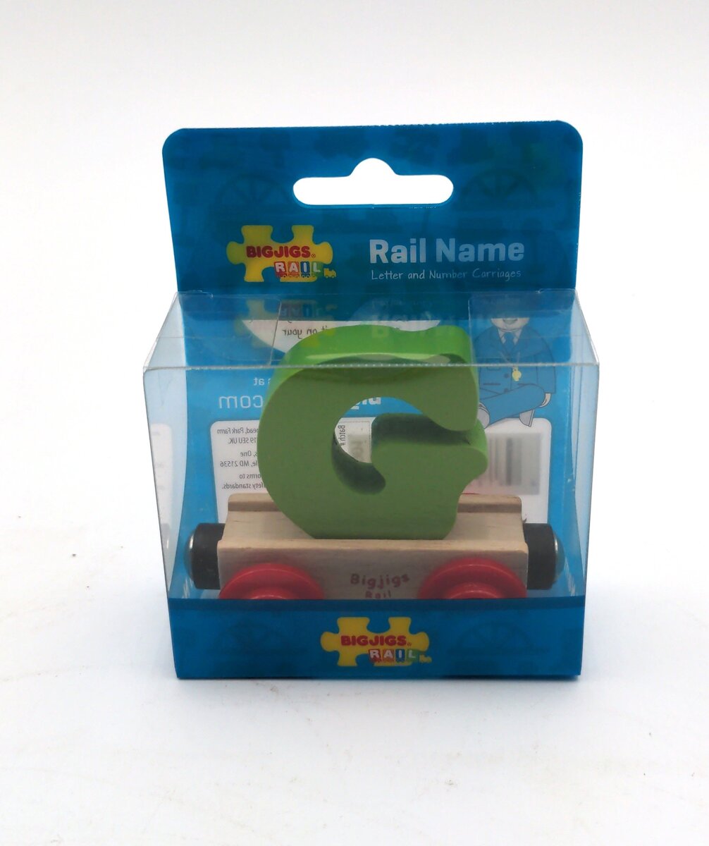 Big Jig Rails BR107 Rail Name "G" Crafstmanship Wooden Car 3+ Years