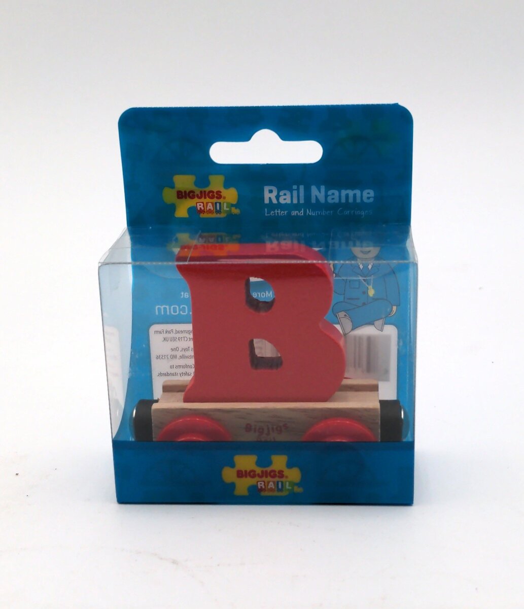 Big Jig Rails BR102 Rail Name "B" Crafstmanship Wooden Car 3 + Years