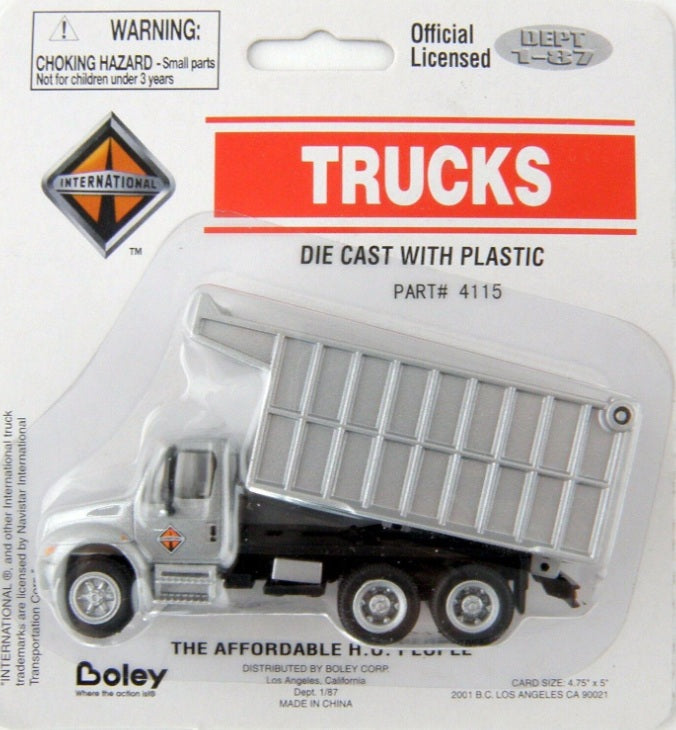 Boley 4115-66 HO Dept 1-87 Silver Navistar Tandem Axle International Dump Truck