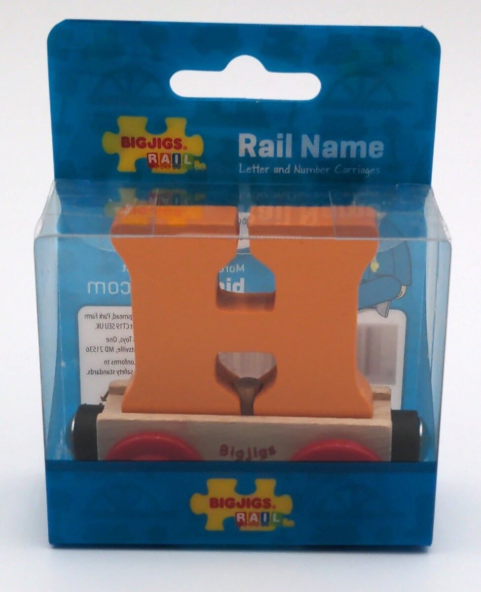 Big Jig Rails 2580 Rail Name "H" Wooden Car