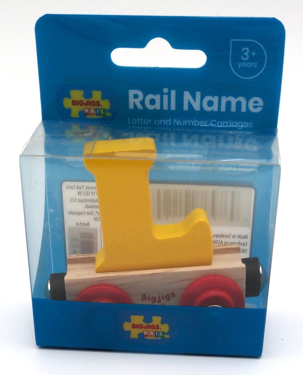Big Jig Rails 3453 Rail Name "L" Wooden Car