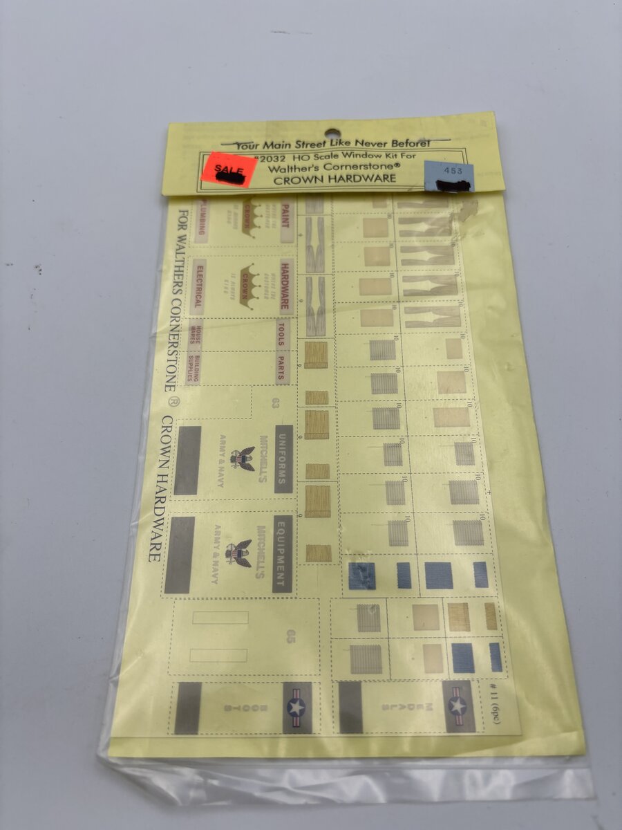 Walthers 2032 HO Window Kit For Walthers Cornerstone Crown Hardware
