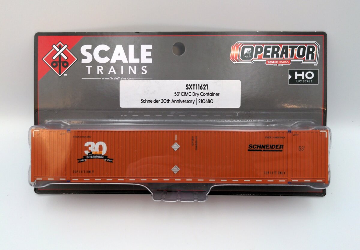 Scale Trains SXT11621 HO CIMC 53' Corrugated Dry Container Schneider #210680
