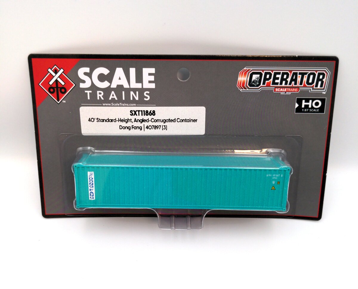 Scale Trains SXT11868 HO CIMC 40' Modern Angled Corrugation Container Dong Fang