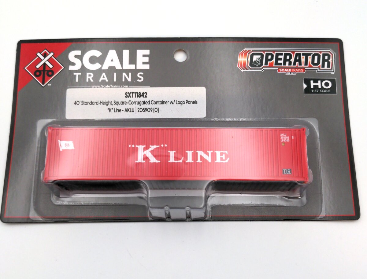 Scale Trains SXT11842 HO 40' Square Corrugation Container K Line AKLU #2059090
