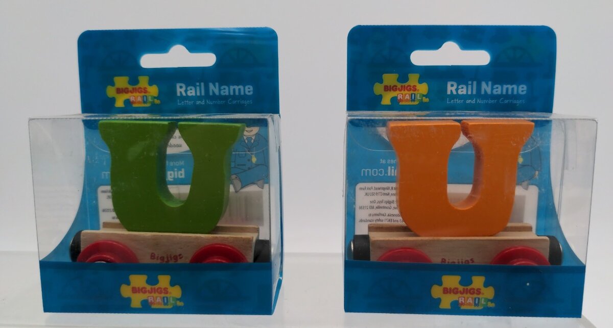 Big Jig Rails BR121 Rail Name "U" Crafstmanship Wooden Car 3 + Years