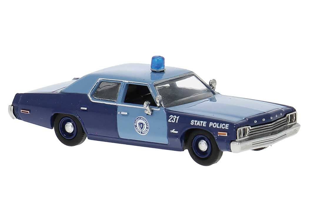 Brekina Automodelle 18156 HO Blue Massachusetts State Police 1970s Dodge Monaco