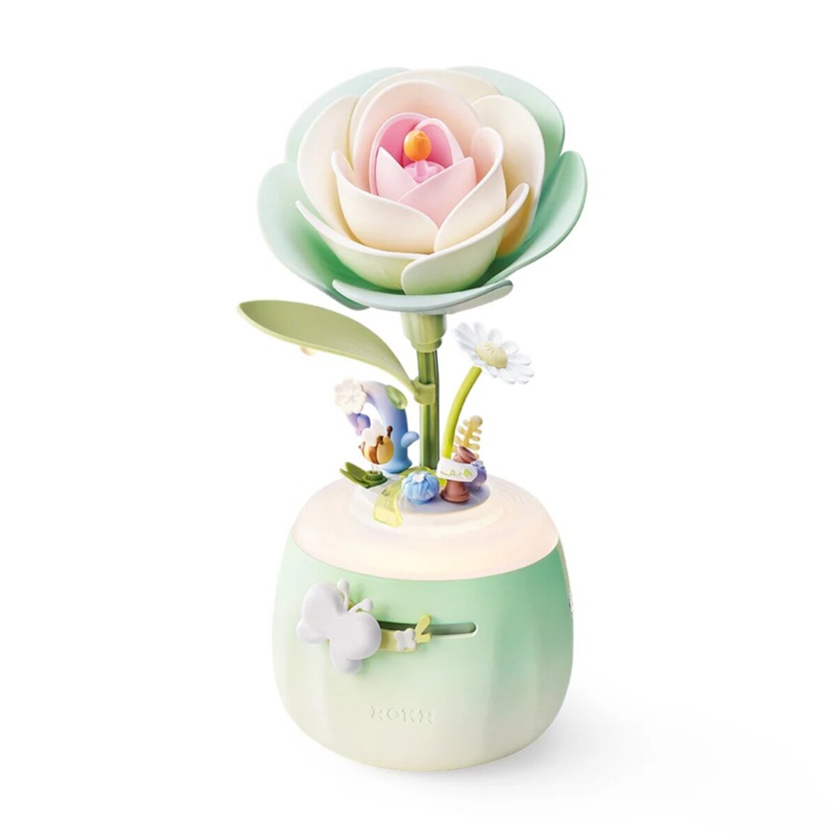 Robotime AF02S ROKR Minty Camellia Lamp DIY 3D Flower Night Light