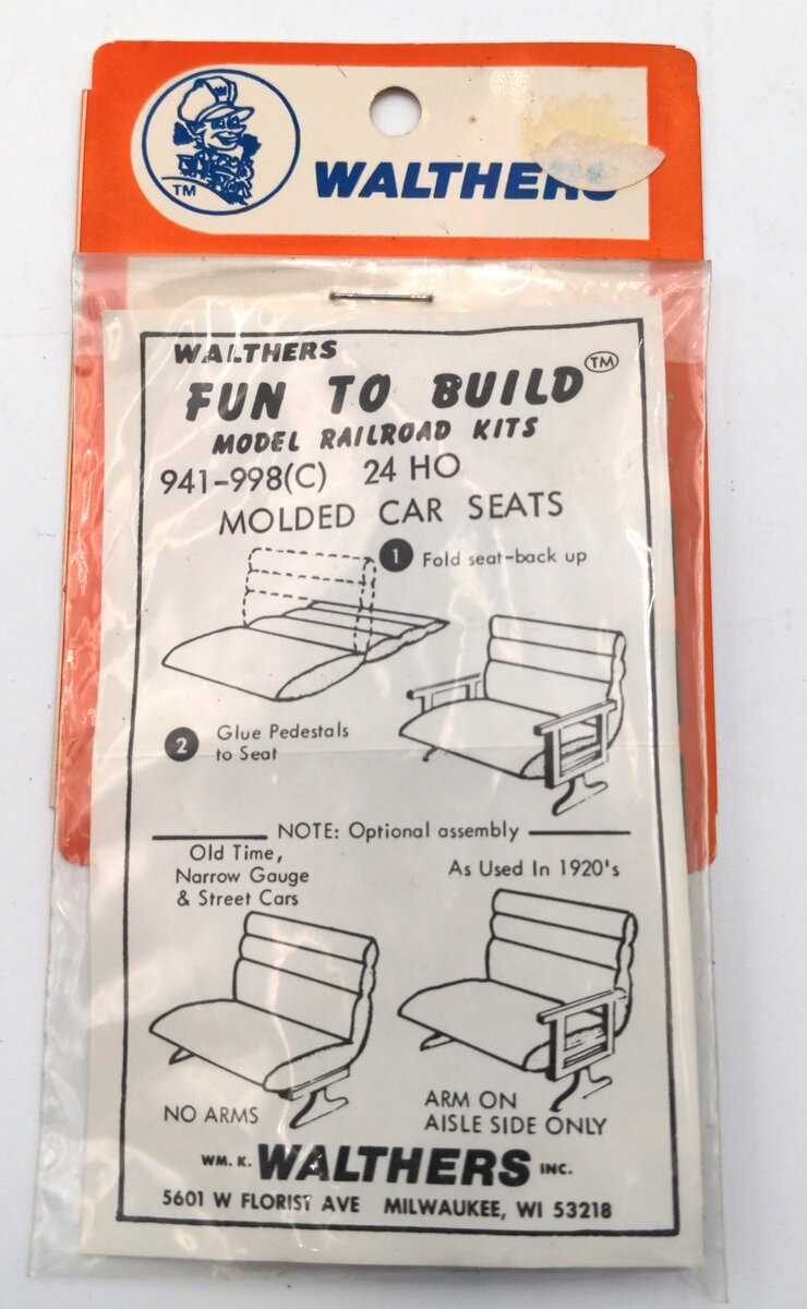 Walthers 941-998C Molded Car Seats