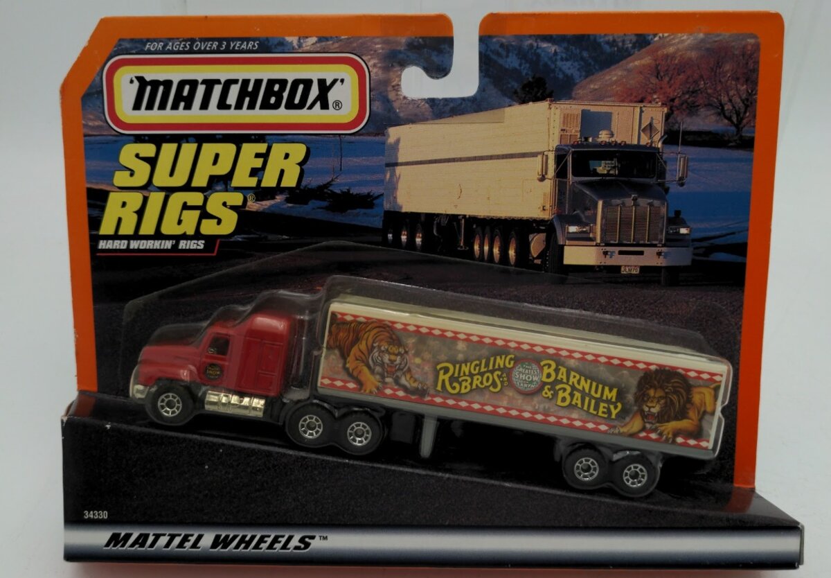 Matchbox 34330 1:64 Super Rigs Ringling Bros & Barnum & Bailey Tractor Trailer