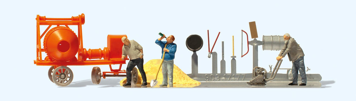 Preiser 10778 HO Construction Workers with Accessories