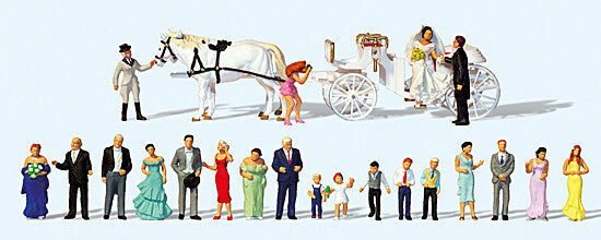 Preiser 13011 HO Wedding Party with Open Carriage