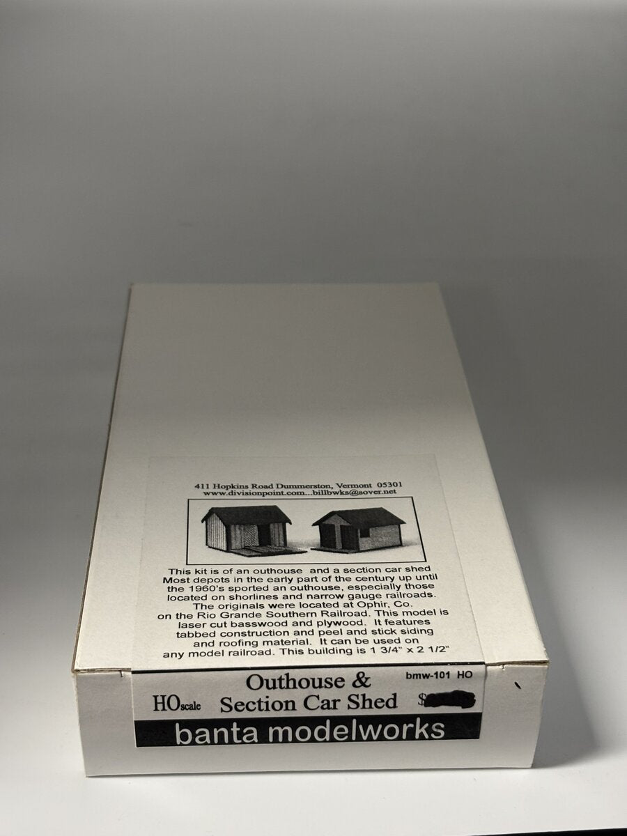 Banta Model Works 101 HO Outhouse & Section Car Shed