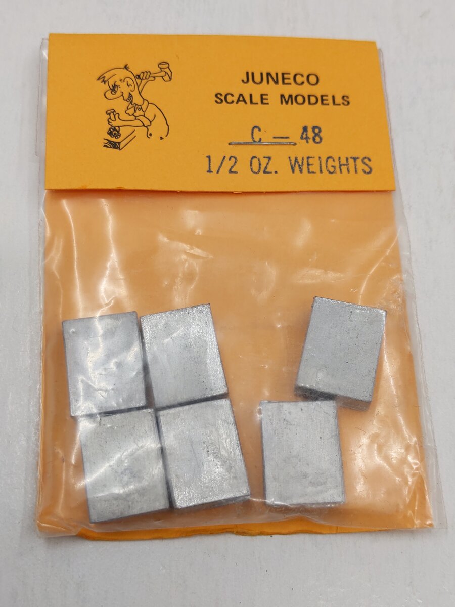 Juneco Scale Models C-48 HO Metal Casting 1/2 oz. Weights (Pack of 6)