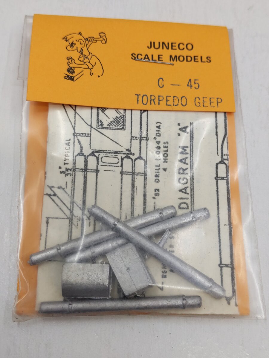 Juneco Scale Models C-45 HO Metal Casting Torpedo Geep Kit