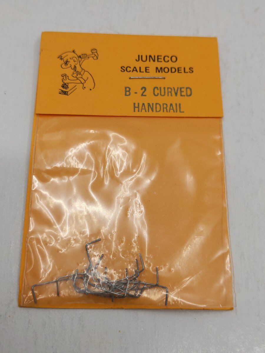 Juneco Scale Models B-2 HO Scale Metal Casting Curved Handrail (Pack of 10)