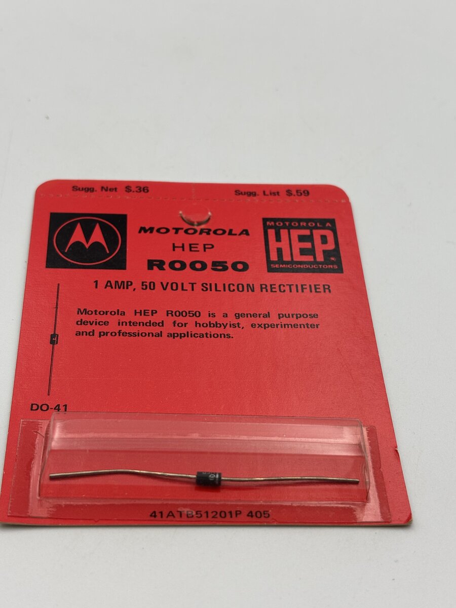 Motorola DO-41 R0050 1 AMP, 50 Volt Silicon Rectifier