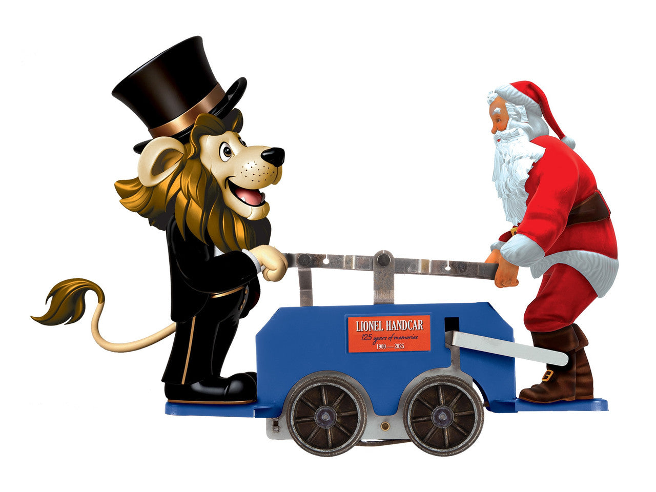 Lionel 2535010 O Lenny/Santa Blue Handcar