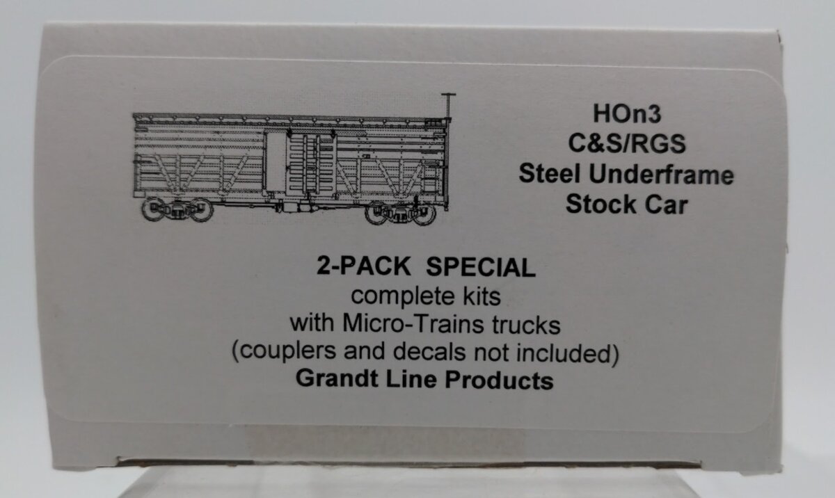 Grandt Line 0806 HOn3 C&S / RGS Steel Undeframe Stock Car Kit (Pack of 2)