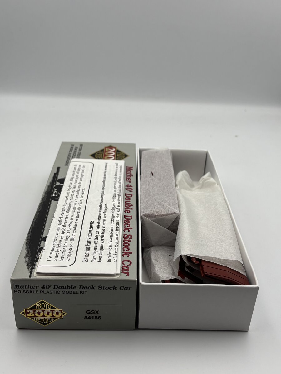 Proto 2000 4186 HO Mather 40' Double Deck Stock Car Model Kit
