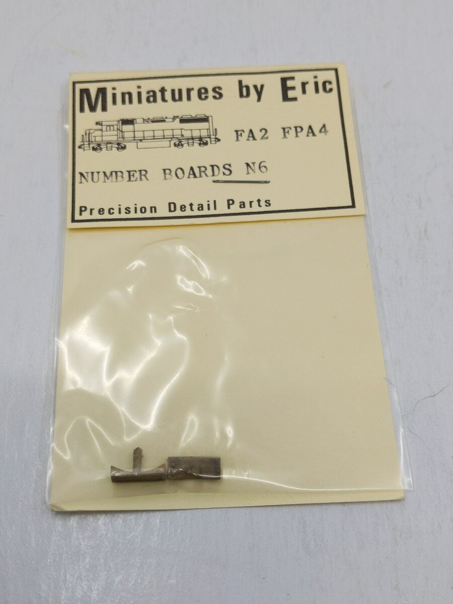 Miniatures By Eric N6 HO Scale Brass FA2 FPA4 Number Boards (Pack of 2)