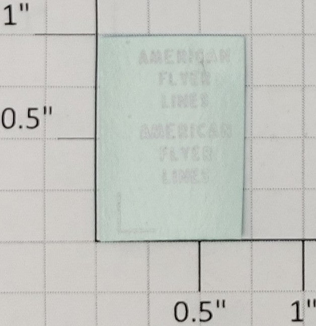 American Flyer WS-AFLS Square Silver "American Flyer Lines" Water Soluble Decal