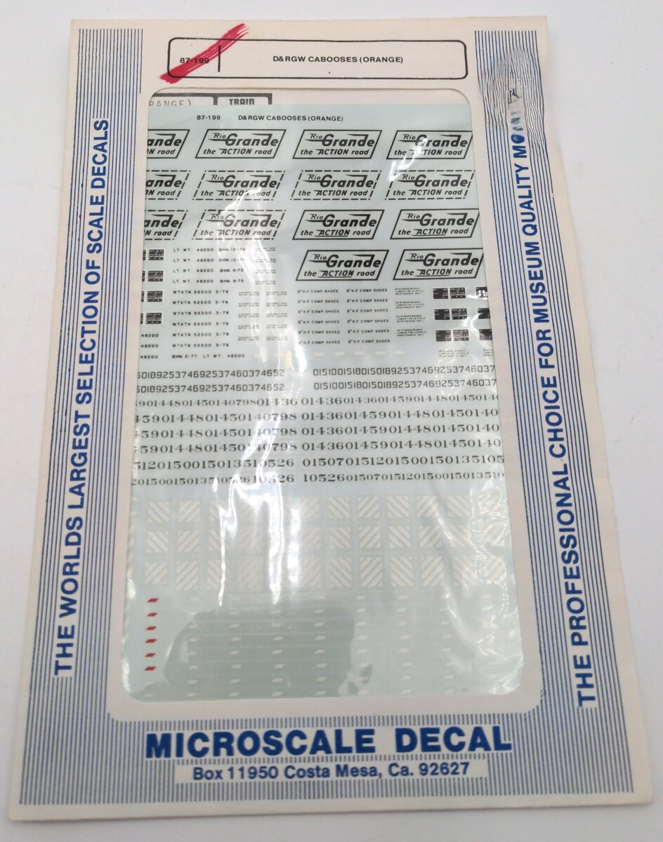 Microscale 87-199 D&RGW Cabooses (Orange)