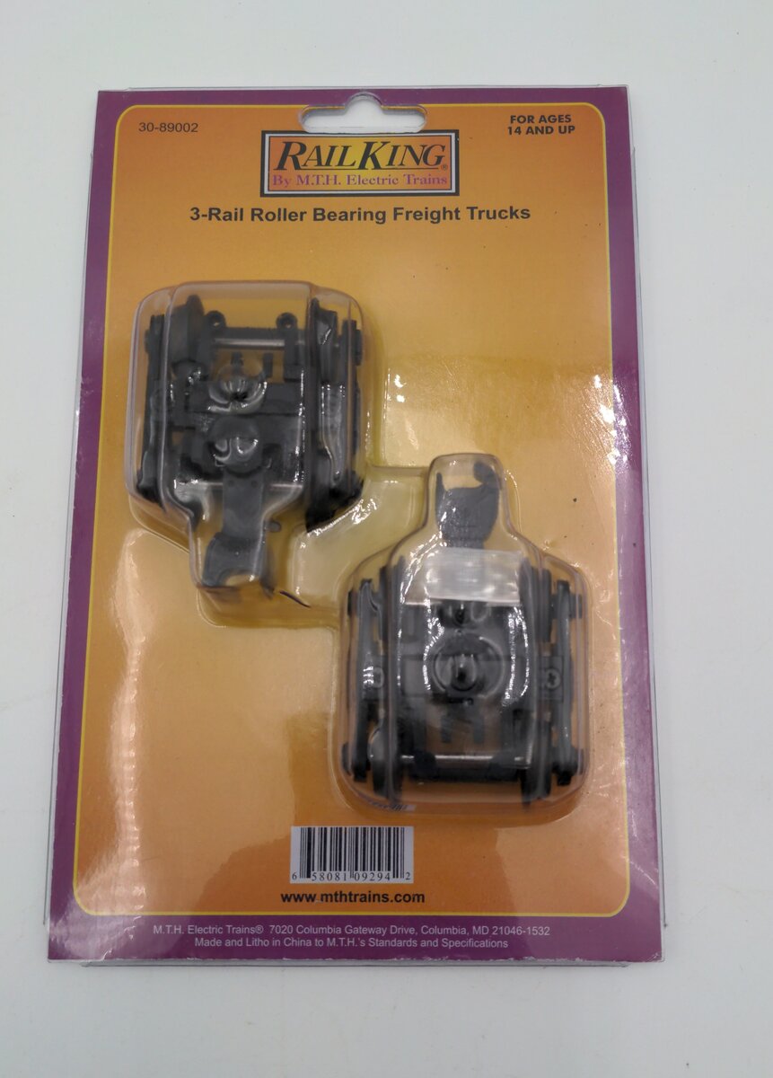 MTH 30-89002 O Scale 3-Rail Roller Bearing Freight Trucks (Pack of 2)