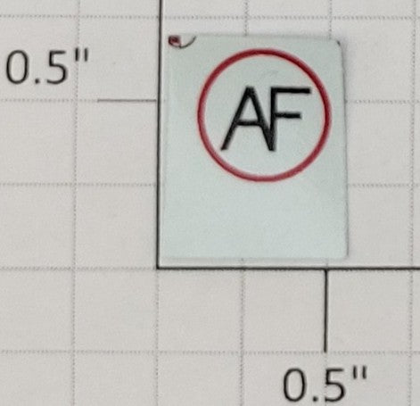 American Flyer WS-AF-RB AF in Red Circle Water Soluble Decal