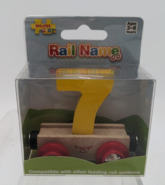 Big Jig Rails BR013 Rail Name Number "7" Crafstmanship Wooden Car 3 - 8 Years