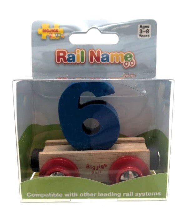 Big Jig Rails BR360 Rail Name Number "6" Crafstmanship Wooden Car 3 - 8 Years
