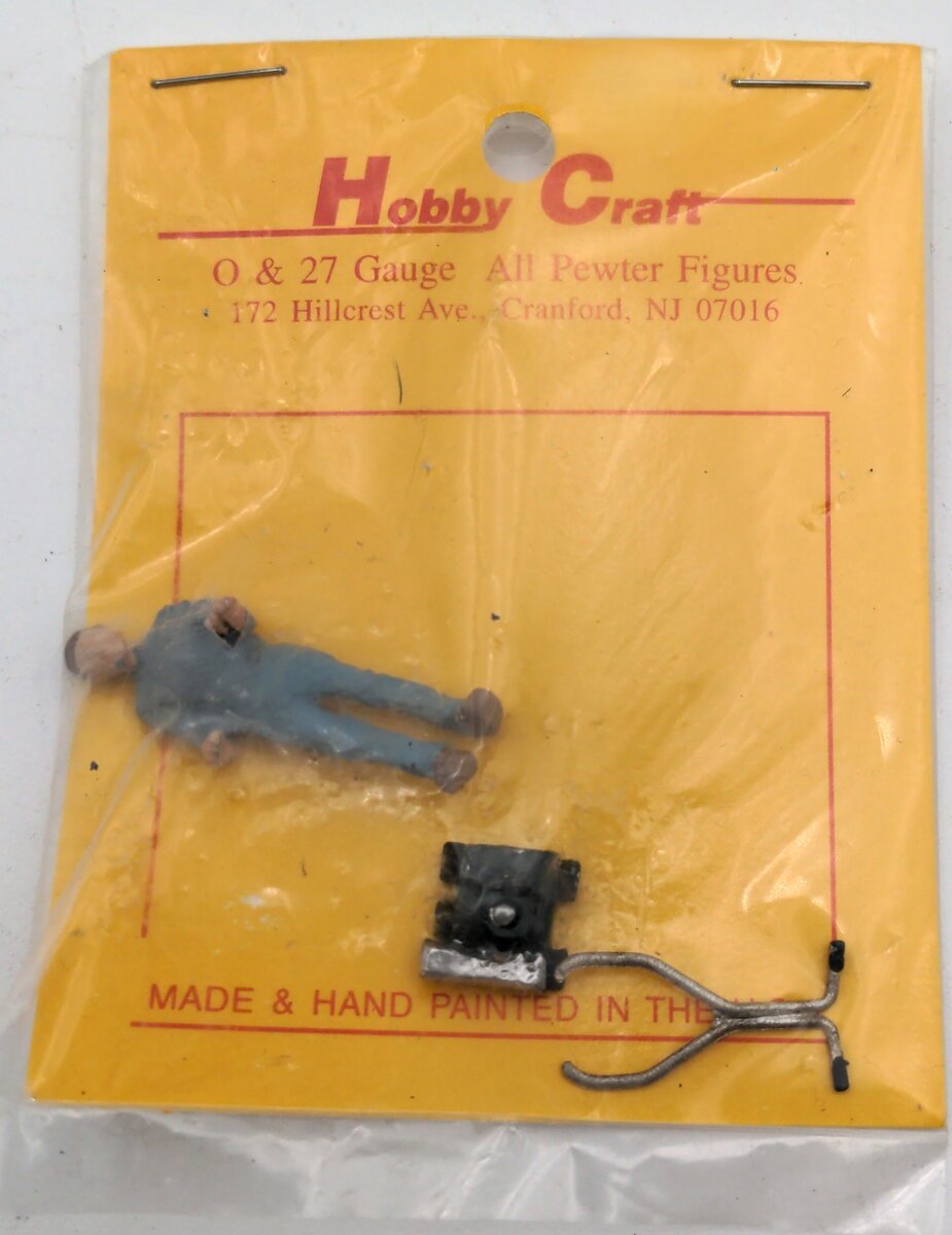 Hobby Craft 213 Man W/Lawnmower Pewter Hand Painted Figure