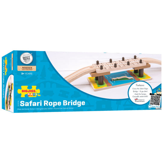 Big Jig Rails BJT274 Wooden Train Safari Rope Bridge Building