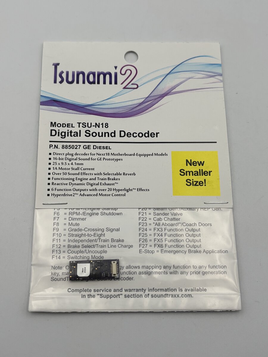 SoundTraxx TSU-N18 Digital Sound Decoder : EMD Diesel N-Scale 885027
