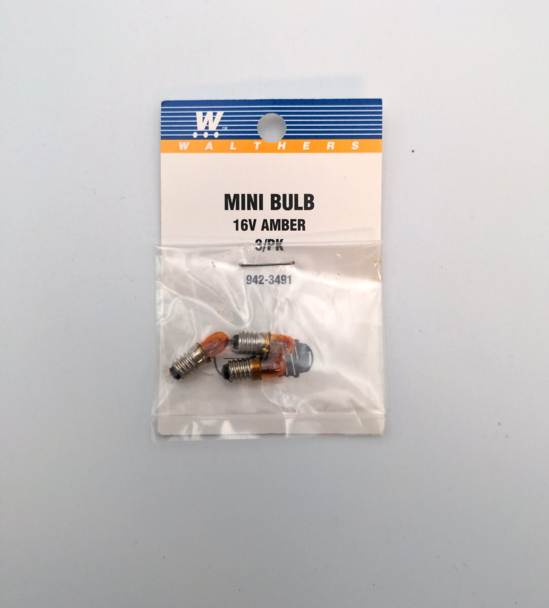 Walthers 942-3491 16v Amber Mini Bulb