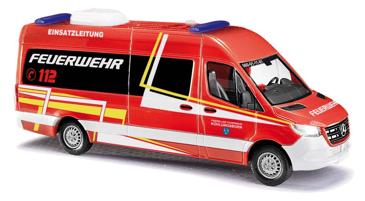 Busch 52625 HO Kuhlungsborn, Germany, Fire Dept 2018 MB Sprinter LWB Ambulance
