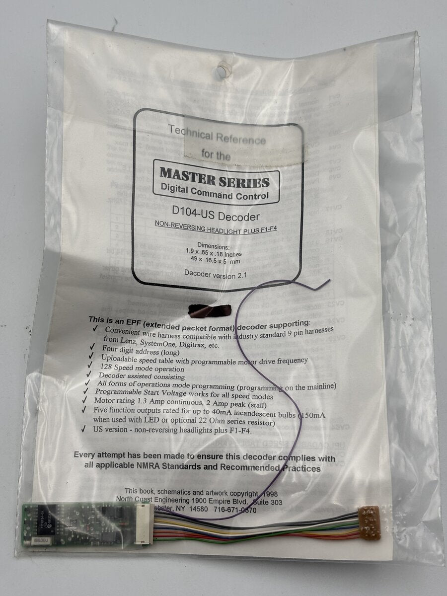 NCE Corporation D104-US Master Series Digital Command Control Decoder