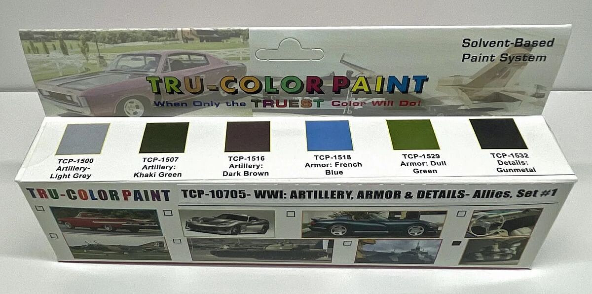 Tru-Color TCP-10705 WWI Allies Artillery Armor & Details Acrylic Paints #1