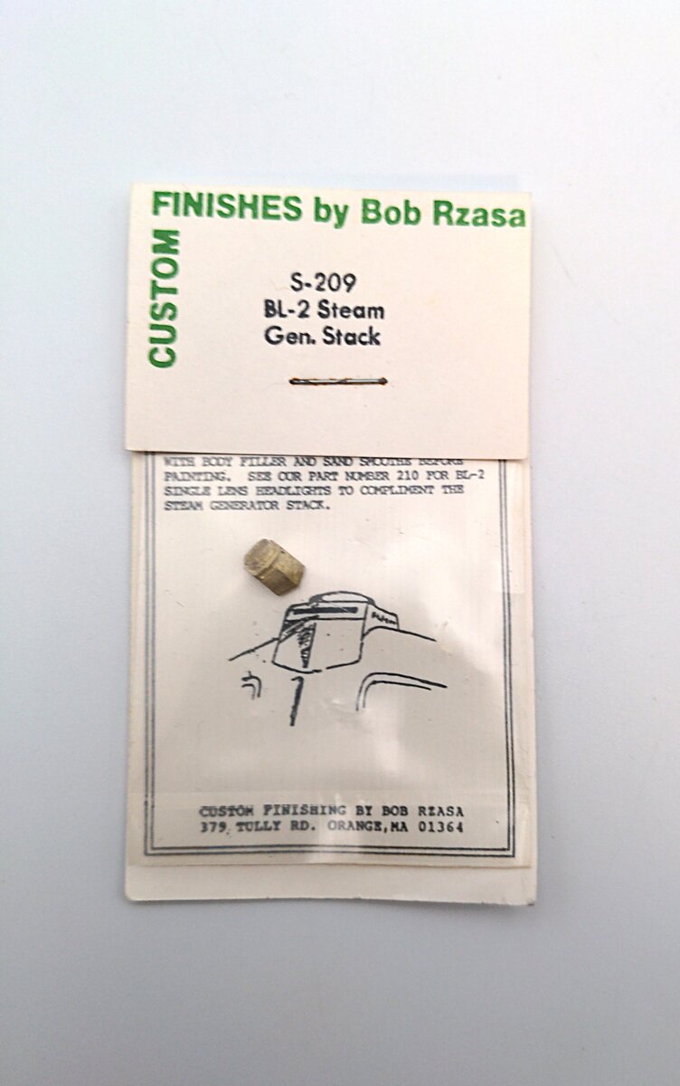 Custom Finishing S-209 HO Scale BL-2 Steam Generator Stack