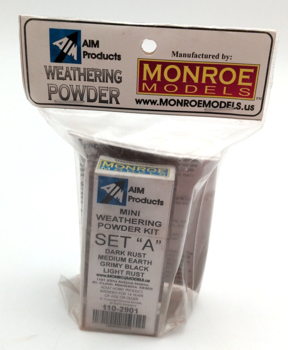 Monarch Railroad Supplies 110-2901 Mini Weathering Powder Kit Set A