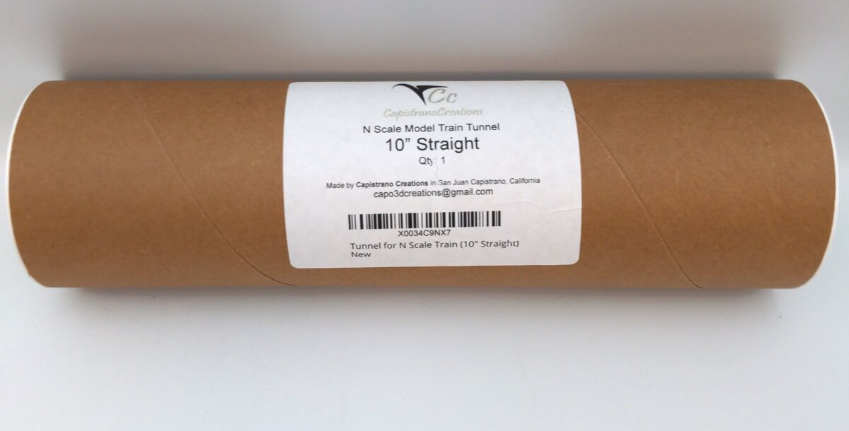 Capistrano Creations X0034C9NX7 N 3D Printed 10" Straight Model Train Tunnel