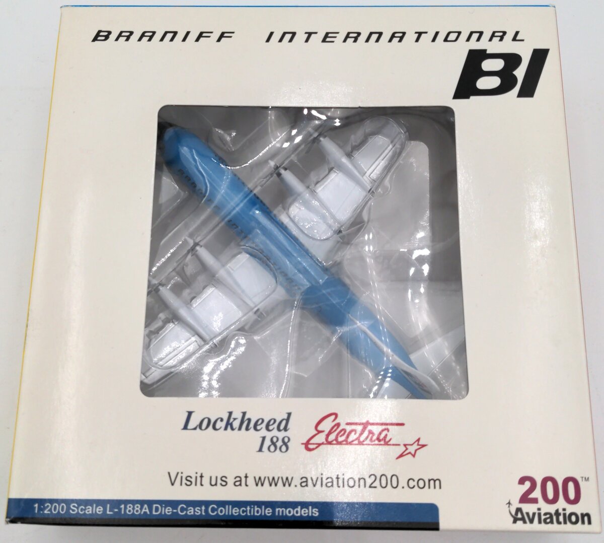 Aviation 200 AV218804 1/200 Scale Braniff International Lockheed Electra