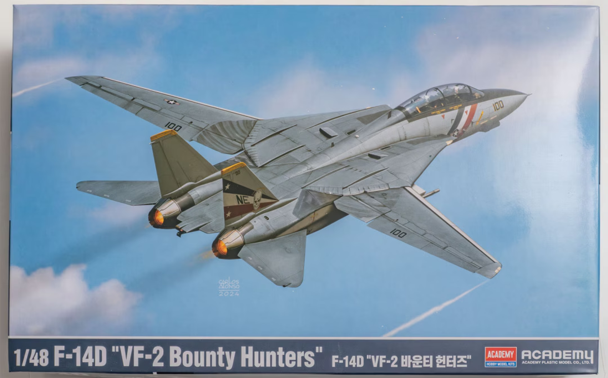 Academy 12370 1:48 Grumman F-14D VF-2 Bounty Hunters Aircraft Plastic Model Kit