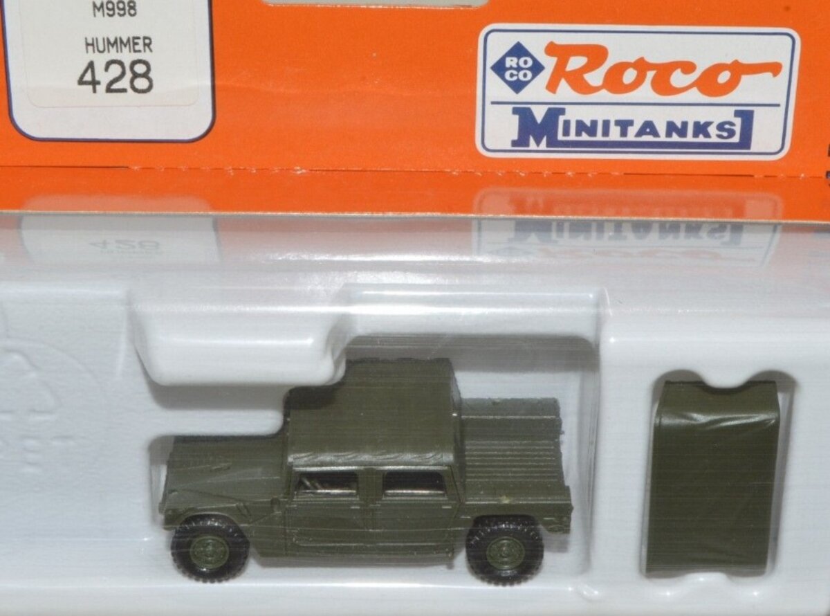 Roco 428 HO Scale MiniTanks M998 Hummer Military Plastic Vehicle Kit